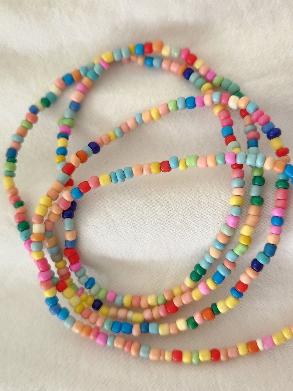 Multicolor Seed Bead Stretch Bracelet / Waist Bracelet /ankle / Necklace